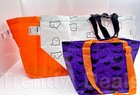 SET of 3 Ikea KUSTFYR HÖSTAGILLE Large Small Shopping Tote Bag Orange, Ghost/Bat