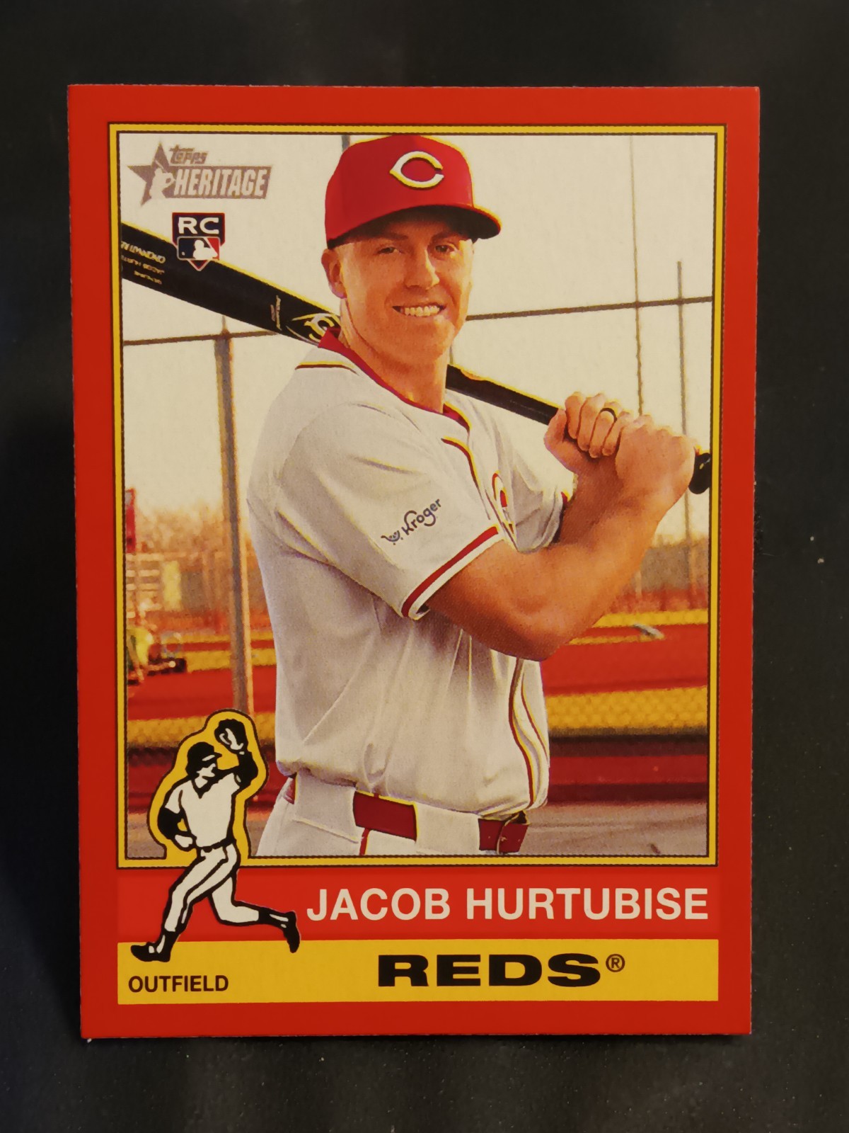 2025 Topps Heritage 🚩Red Border🚩#124 Jacob Hurtubise (RC) Cincinnati Reds
