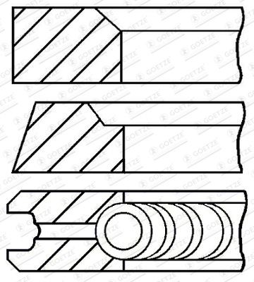 Kit anelli pistone anelli pistone per Hyundai KIA Goetze Engine 08-434200-00 dal 05->