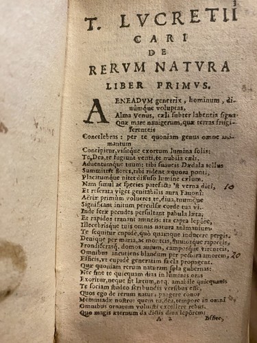 Lucretii Cari De Rerum Natura Libri Sex. Lucrèce. De la nature des choses. 1611 - Picture 4 of 9