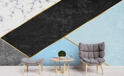 3D Geometric Marble Texture Wall Murals Wallpaper Murals Wall Sticker