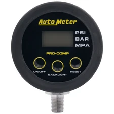 AutoMeter Pro-Comp Digital Tire Pressure Gauge 50PSI Backlit Racing Memory