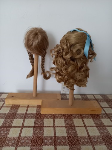 2 Puppenperücken Kunsthaar KU 25 - 27cm Blond - Bild 2 von 2