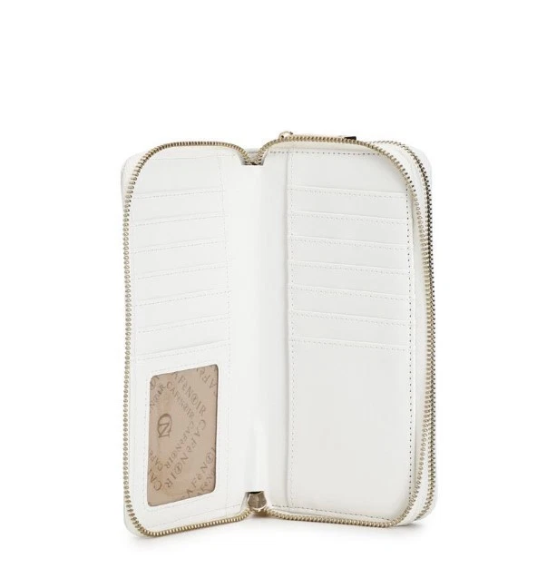 Portafoglio da donna CafèNoir, bianco, chiusura doppia zip, nuovo con etichetta - Immagine 2 di 2