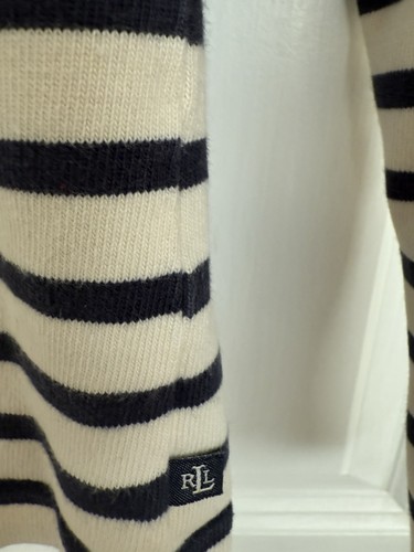 Vintage Lauren Ralph Lauren Blue & White Stripes Womens Sweater Petite (small) - Picture 6 of 6