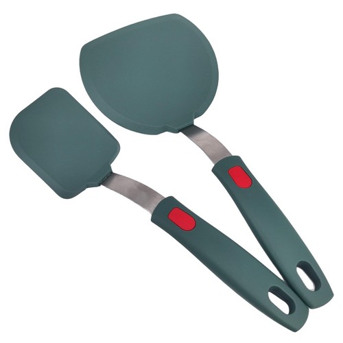 Kitchen Spatula,Fish Spatulas For Nonstick Cookware Set of 2 Silicone Pancake...