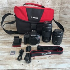Canon EOS REBEL SL1 W/ EFS 18-55mm 75-300mm 2 Batteries 32 GB SD Card