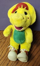 Vintage 1990s BJ Plush 13 Barney Friends Yellow Dinosaur with Red Shoes