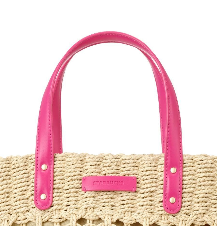 【韓国 スタバ 限定】Aloha Raffia Totebag Pink 25サマー【韓国スタバ】Aloha Raffia Totebag Pink (Starbucks