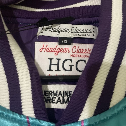 Headgear Classics Charlotte Hornets Dreamville Satin Jacket Blue Snap Sz 7XL NWT - Picture 4 of 8