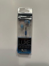 iFrogz Luxe Microbud In-Ear Earbuds Blue White Noise Isolation 3.5mm