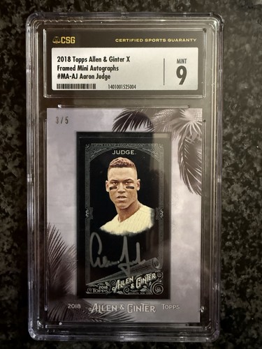 Aaron Judge #MA-AJ 2018 Topps Allen & Ginter Framed Mini Autographs card