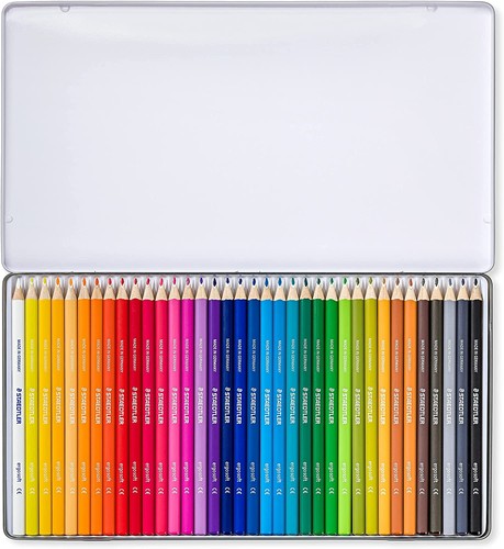 STAEDTLER 36 lápices de colores ergo soft, lápices de colores brillantes en estuche metálico - Imagen 2 de 7