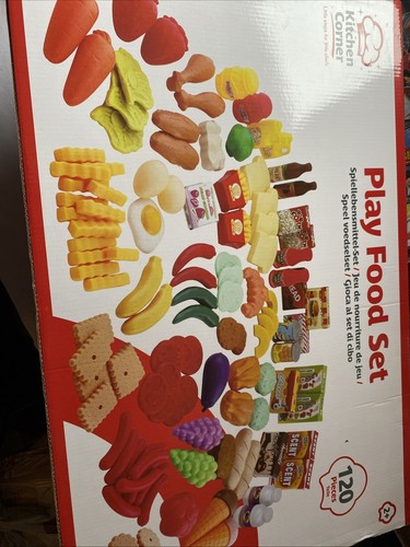 Kitchen Corner 120 Piece Pretend Food Set Kids Chef Supermarket Play Toy - Picture 3 of 3