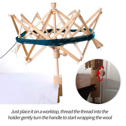 Wooden Umbrella Swift Yarn Winder - Knitting Umbrella 24" Swift Yarn Winder H... - Picture 3 of 7
