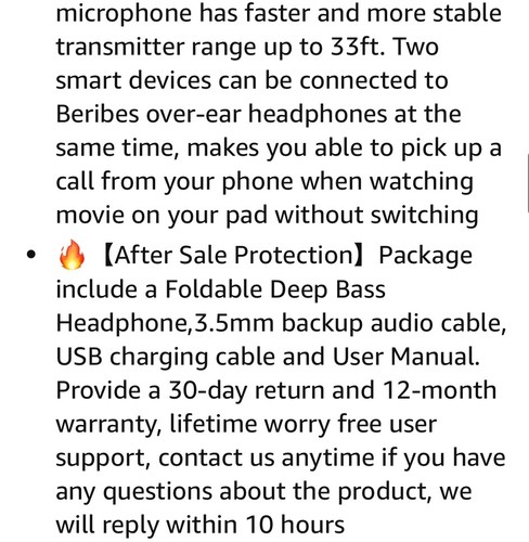 Auriculares Bluetooth Sobre la Oreja, Tiempo de Reproducción 65H y 6 Modos de Música Ecualizador Inalámbricos1119-21 - Imagen 12 de 24