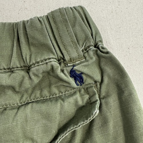 Polo Ralph Lauren Army Green Cargo Shorts Kids Size 7 Flap Snap Pockets - Picture 6 of 7