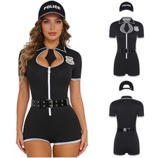 Women Set Party Jumpsuit Clubwear Uniform Neck One Piece Suit Costume Disco Up