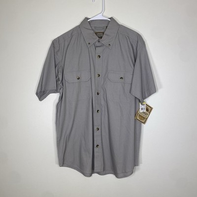 NWT C.E. Schmidt Workwear Shirt Mens M Khaki Short Sleeve Button Down Safari