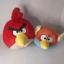 Angry Birds Plush Lot of 2 Red Sound Bird/Lightning Bird