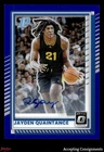 2025-26 Donruss Optic Autographs Blue #72 Jayden Quaintance AUTO 18/49