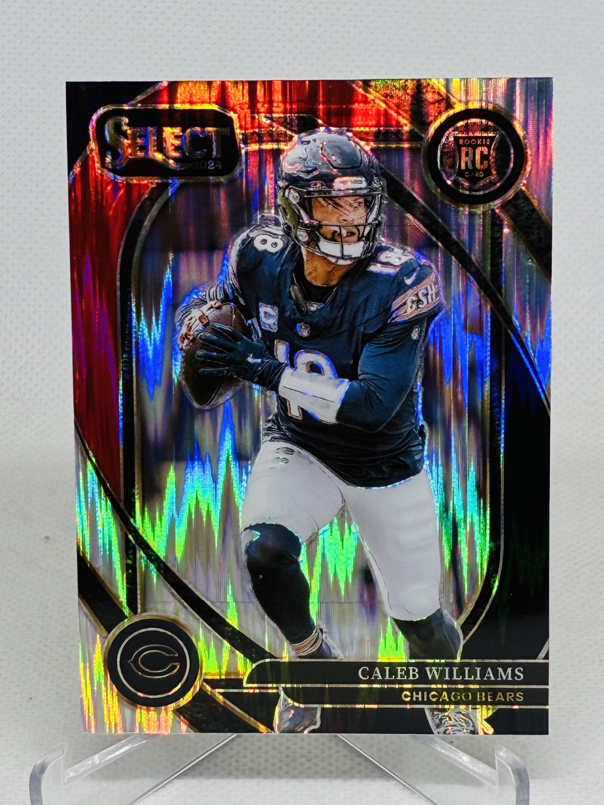 2024 Panini Select - Club Level Caleb Williams #216 Black & Red Shock Prizm (RC)