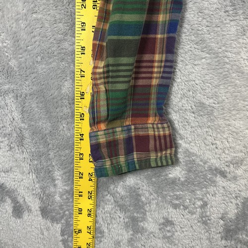 VTG 90s Polo Ralph Lauren Plaid Multicolor Classic Fit Flannel Button Up Size M - Picture 7 of 9