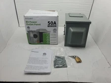 RVGUARD RV Power Outlet Panel Box 50A 125/250V, 14-50R w/Lock & Key