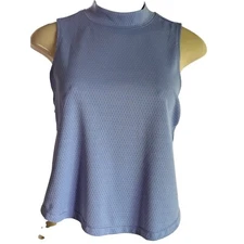 DSG Mock Neck Tank Top Sleeveless Athletic Activewear Blue XS