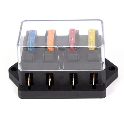 Car 4 Way Circuit Standard ATO Blade Fuse Box Block Holder 12V/24V+4 Way Fus-b - Picture 9 of 11