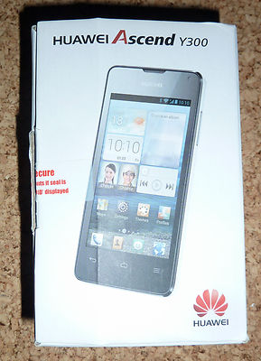 Huawei Ascend Y-300 ~ schwarz ~ mit Echtleder-Schutzhülle ~ Zubehörpaket