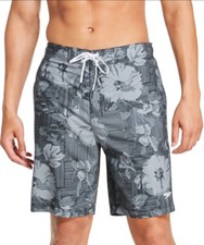 Speedo Men's Bondi Ombre Gradient Floral 20" Board Shorts Grey/Black NWT
