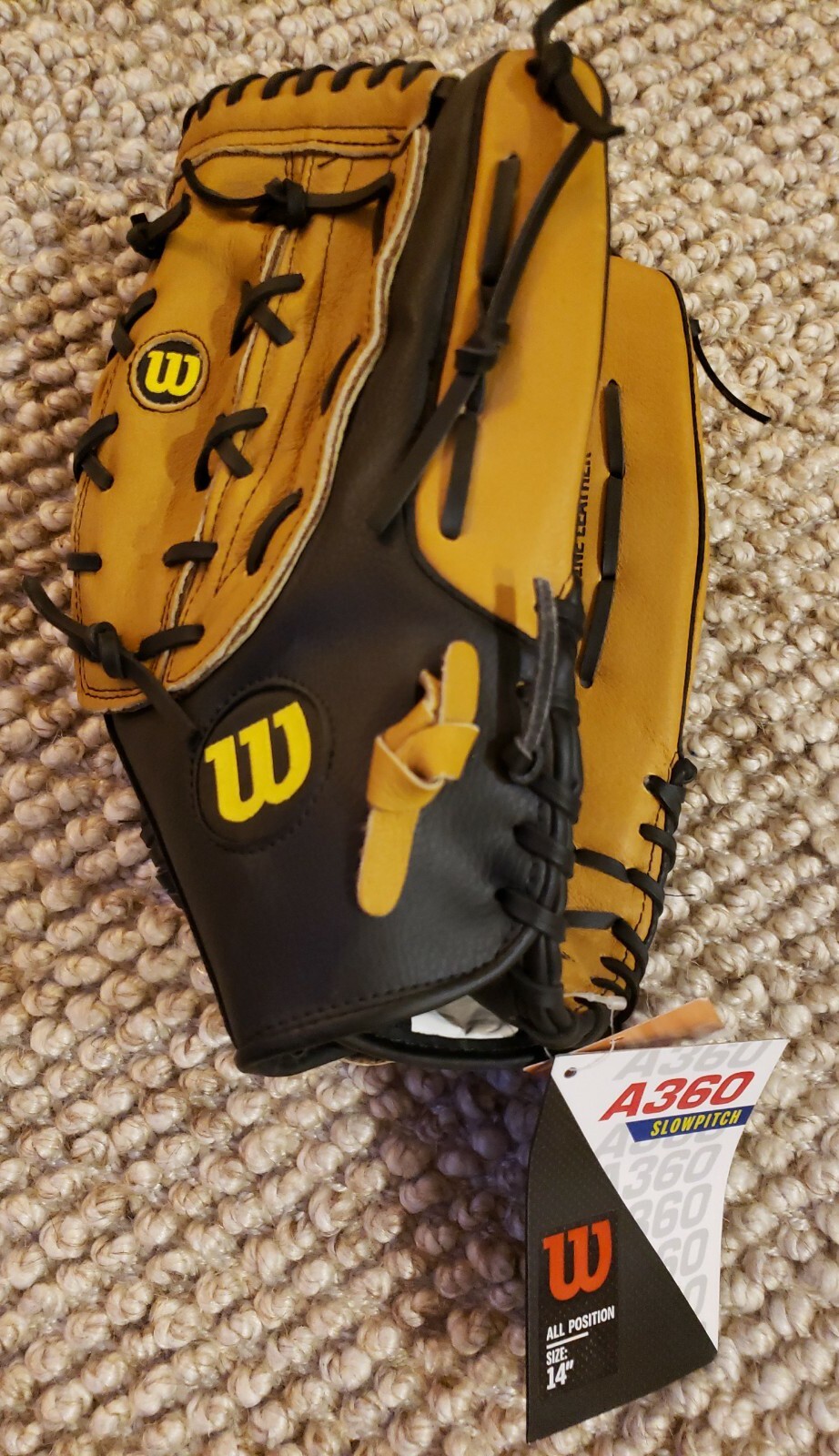 Wilson A360 Softball Glove Slowpitch Brown/Black 14" RHT Brand NEW with Tags eBay