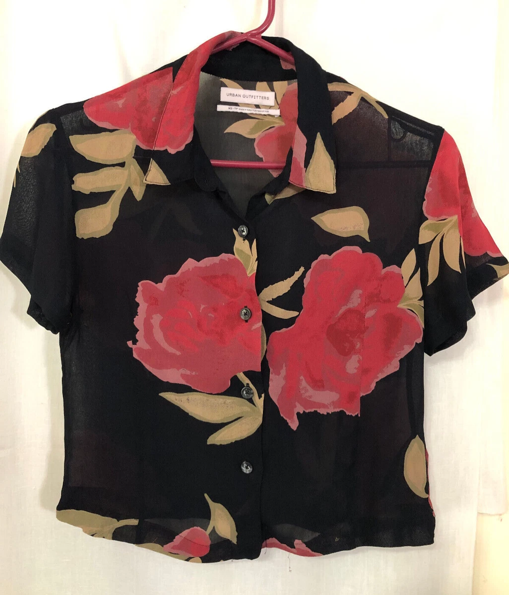 black blouse with roses