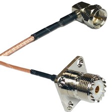 RG316 F MALE ANGLE to UHF Female Flange RF Cable Rapid-SHIP LOT
