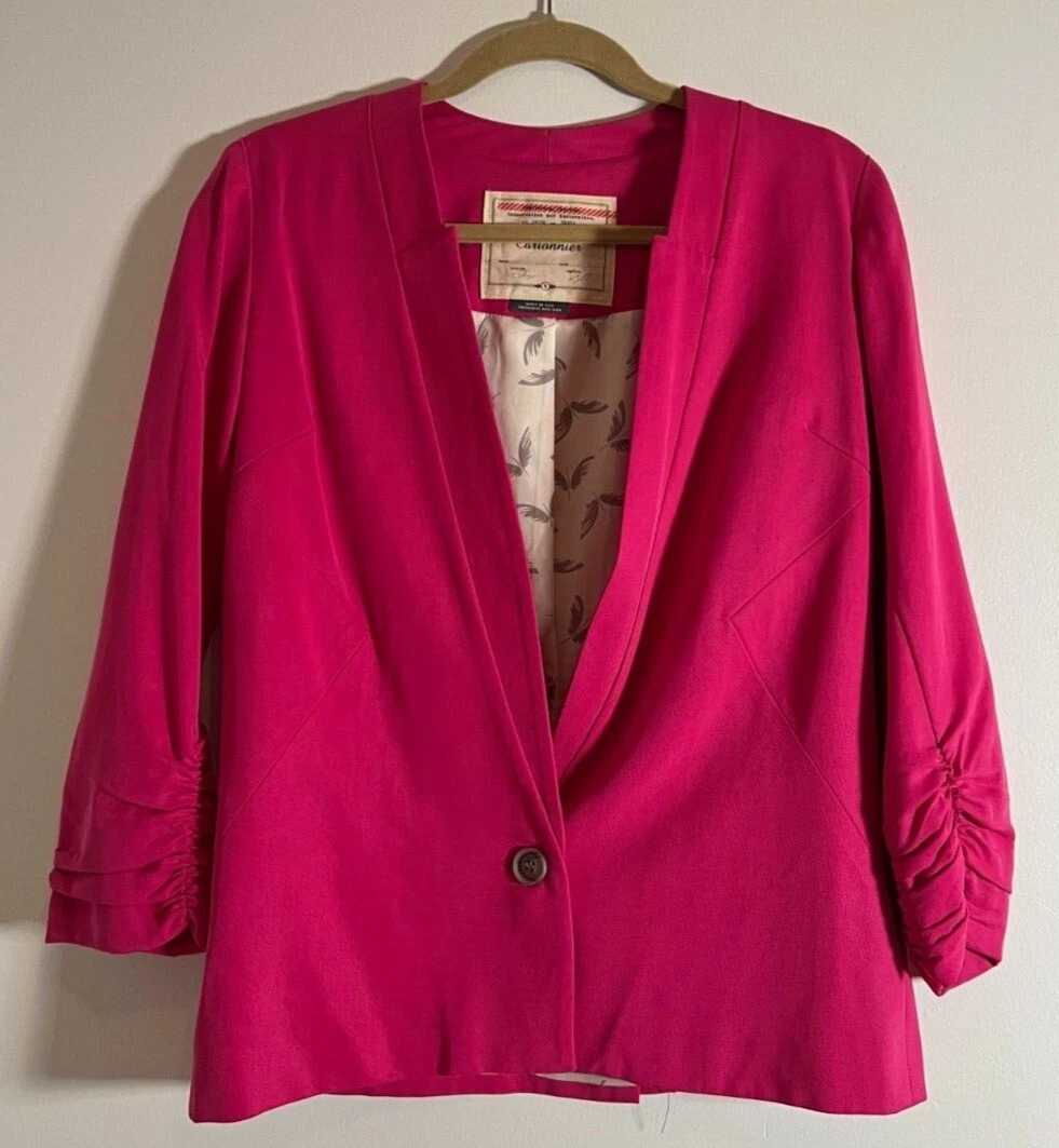Anthropologie Pink Jacket Blazer XS Cartonnier Fuschia Size 0