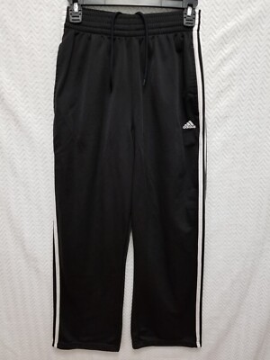 Adidas Men's Essentials 3-Stripe Athletic Black Pants w/ Pockets, SIZE SMALL