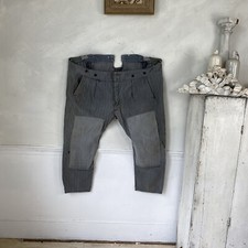 Early 1900s Work pants Timeworn Textile Art 56 inch waist Vintage French Workwe