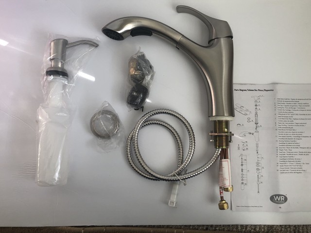 Waterridge Pull Out Kitchen Faucet Brushed Nickel Finish For Sale