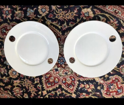 Set Of 2 White Cutout Plates David & Lily By DL Productions