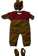 Winnie the Pooh Plush Kids Costume Sz 12-18M Plush Head Piece Matching Slippers