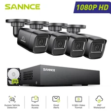 SANNCE 8CH 5IN1 DVR 1080P Wired Security Camera System Outdoor EXIR Night Vision