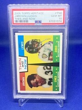 Jim Brown PSA 10 2005 TOPPS HERITAGE THEN AND NOW #TN6 Browns Perfect Card 🔥🔥