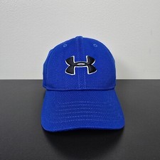 Under Armour Hat Cap Boys Small Blue UA Patch Logo Baseball Sports Golf Youth