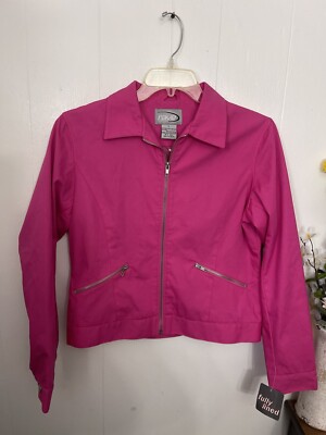Rave L Hot Pink Cotton Canvas Jacket NWT 