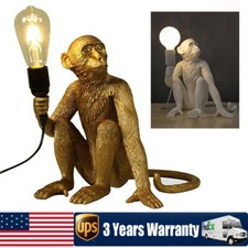 Modern Vertical Table Light Desk Lamp Resin Sitting Monkey Lighting Bedroom Home