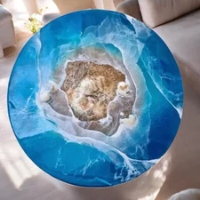 36" Handcrafted Epoxy Wave Tables Perfect for Living Room Dining Office Desk Dec