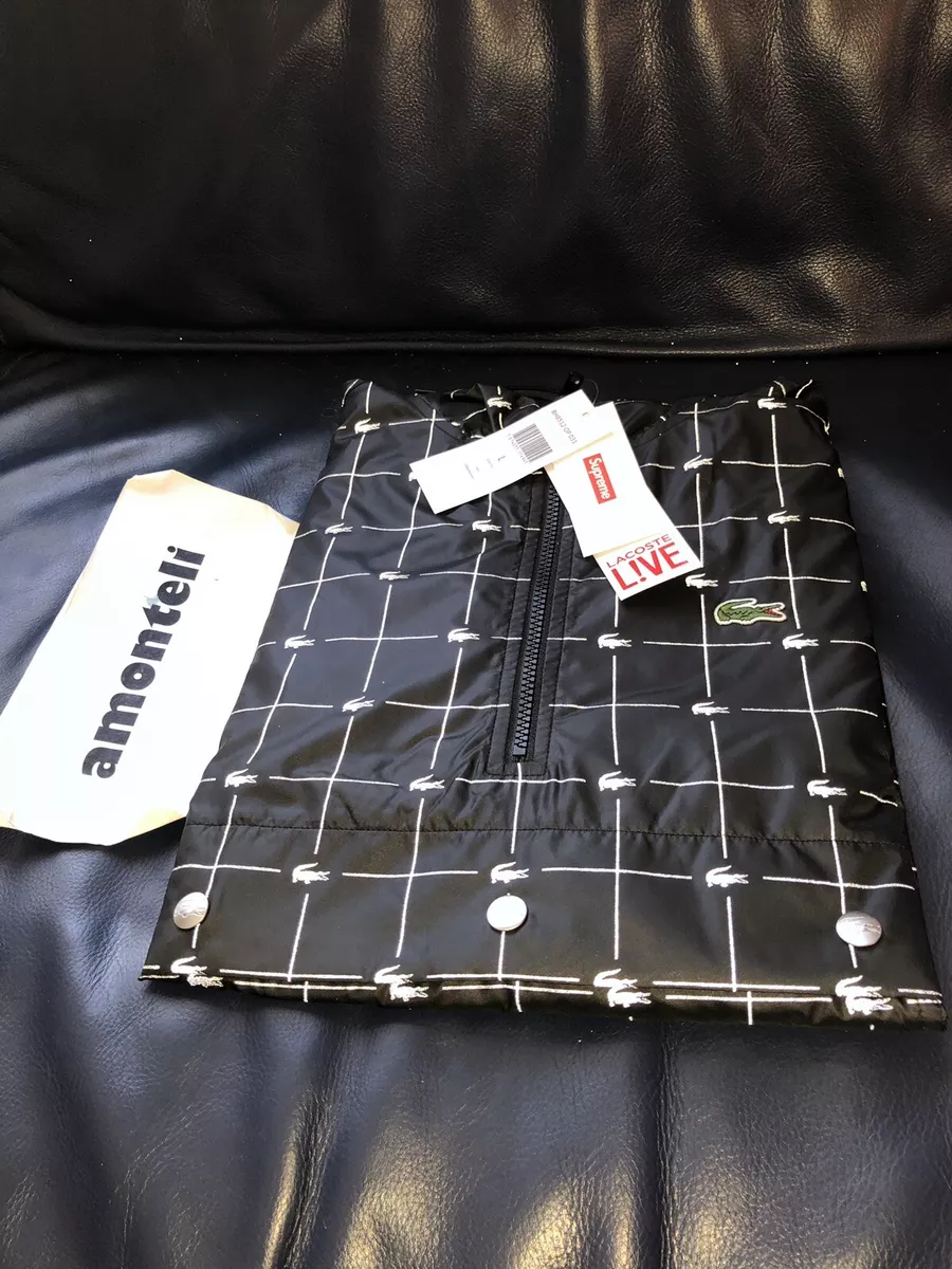 BRAND NEW SUPREME X LACOSTE REFLECTIVE NYLON ANORAK SS18 - BLACK - LARGE | eBay