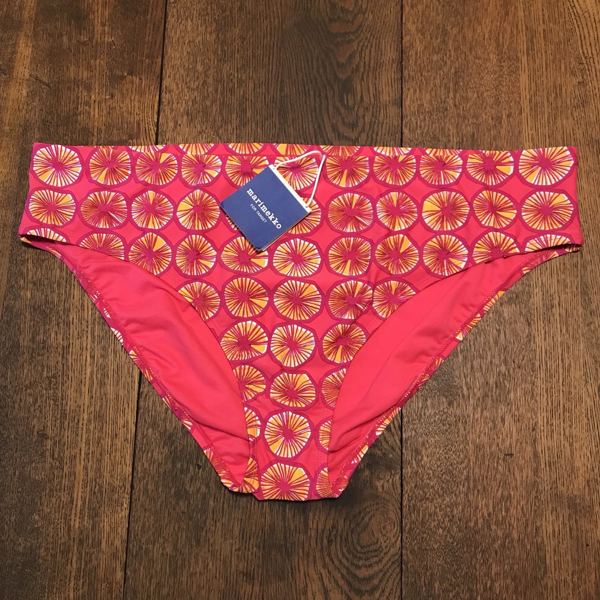 Marimekko Target Swimsuit Bottoms Ruby Pink Appelsiini New With