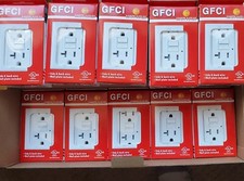    10PK 20AMP GFCI GFI Safety Outlet Receptacle w/ Wall Plate LED Indicator TR WR